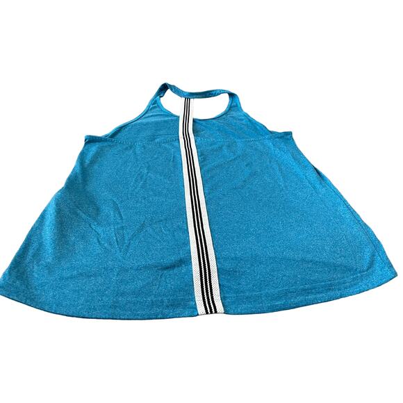 ADIDAS RACERBACK TANK TOP, WOMENS, S, TEAL W/ BLACK & WHITE STRIPES ON BACK BAND - Picture 6 of 9